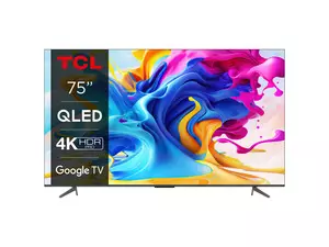 TCL QLED televizor 75C643, 4K Ultra HD, Smart TV, Android, Google TV, 120 Hz DLG, HDR 10+, HDMI 2.1, Metalik Sivi   **MODEL 2023**