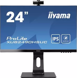 IIYAMA monitor ProLite XUB2490HSUC-B1, FULL HD 1920x1080, 23,8 IPS, 250 cd/m2, Webcam 1080P AF, Zvučnici, VGA, HDMI, DP, USB, HAS, Pivot, 60Hz, 4ms