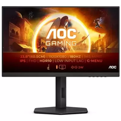 AOC Monitor LED 24G4X 23.8" Gaming IPS 1920x1080 180Hz 0.5ms HDR10 HDMI DP Full Ergonomic 3y