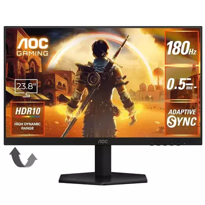 AOC Monitor Gaming 24G42E 23.8" Fast IPS, 1920x1080, 180Hz, 1ms (GTG), 300 cd/m2, 1000:1, Adaptive Sync, G-Sync Compatible, HDR10, 1xHDMI, 1xDP, Tilt AOC Monitor Gaming 24G42E 23.8" Fast IPS, 1920x1080, 180Hz, 1ms (GTG), 300 cd/m2, 1000:1, Adaptive Sync, G-Sync Compatible, HDR10, 1xHDMI, 1xDP, Tilt