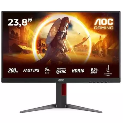 AOC Gaming Monitor 24G4HA 24" 200Hz Fast IPS, 1920x1080 FHD, 0.5ms MPRT / 1ms GtG, 1000:1, 178/178, Adaptive Sync / G-Sync Compatible, HDR10, 2xHDMI 2.0 / DP 1.4 / Audio Out + 2x2W, Full Ergo, Bl AOC Gaming Monitor 24G4HA 24" 200Hz Fast IPS, 1920x1080 FHD, 0.5ms MPRT / 1ms GtG, 1000:1, 178/178, Adaptive Sync / G-Sync Compatible, HDR10, 2xHDMI 2.0 / DP 1.4 / Audio Out + 2x2W, Full Ergo, Bl
