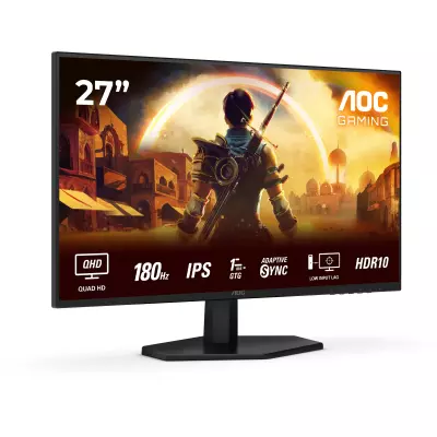 AOC Monitor Gaming Q27G42XE 27" Fast IPS, 2560x1440, 180Hz, 0.5ms (MPRT) / 1ms (GtG), 1000:1, Adaptive Sync, G-Sync Compatible, HDR10, 2xHDMI 2.0, 1xDP 1.4, Black-Red, 3y AOC Monitor Gaming Q27G42XE 27" Fast IPS, 2560x1440, 180Hz, 0.5ms (MPRT) / 1ms (GtG), 1000:1, Adaptive Sync, G-Sync Compatible, HDR10, 2xHDMI 2.0, 1xDP 1.4, Black-Red, 3y